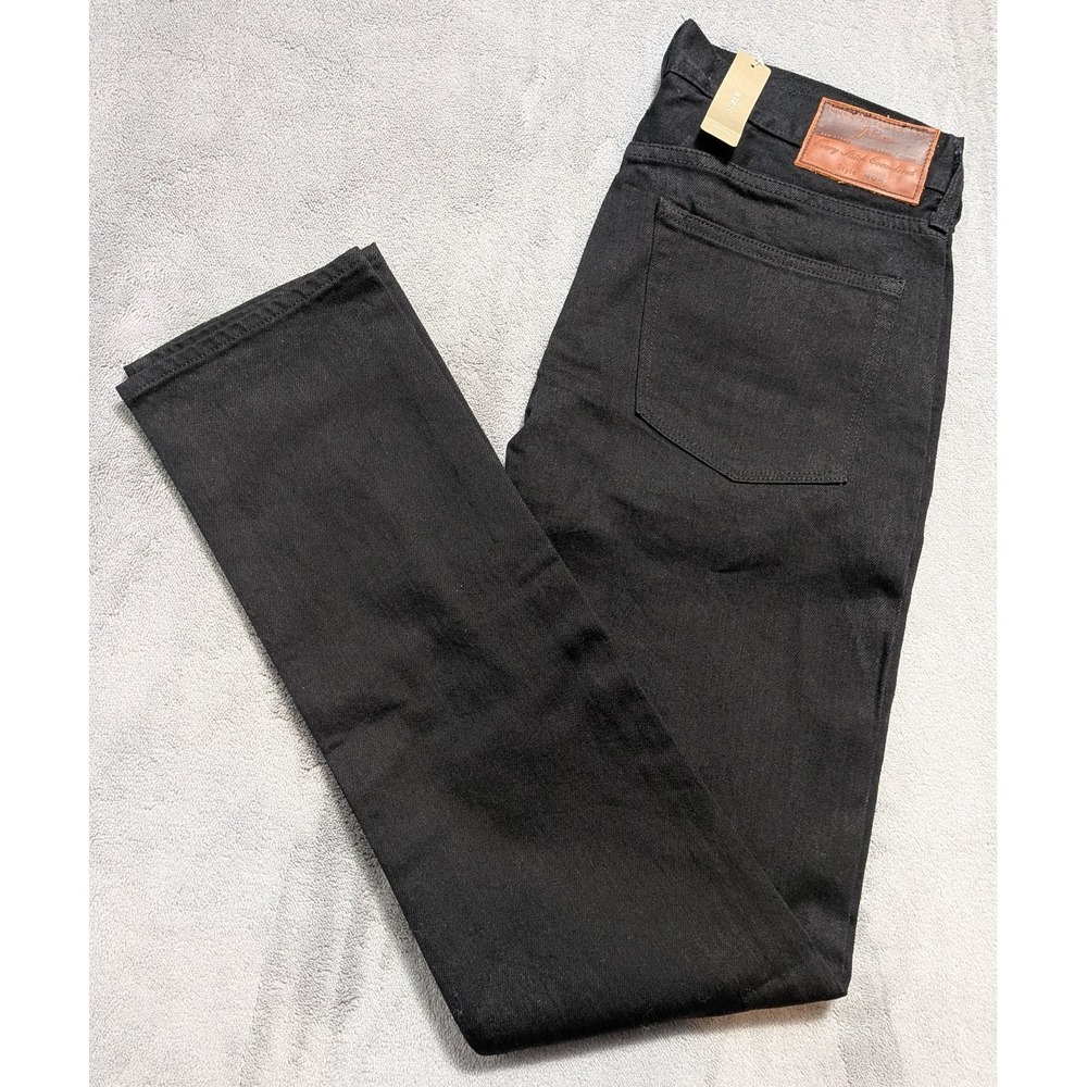 J. Crew 484 Mens 32x34 Jeans Black Slim Fit Stretch Denim Pockets Dark